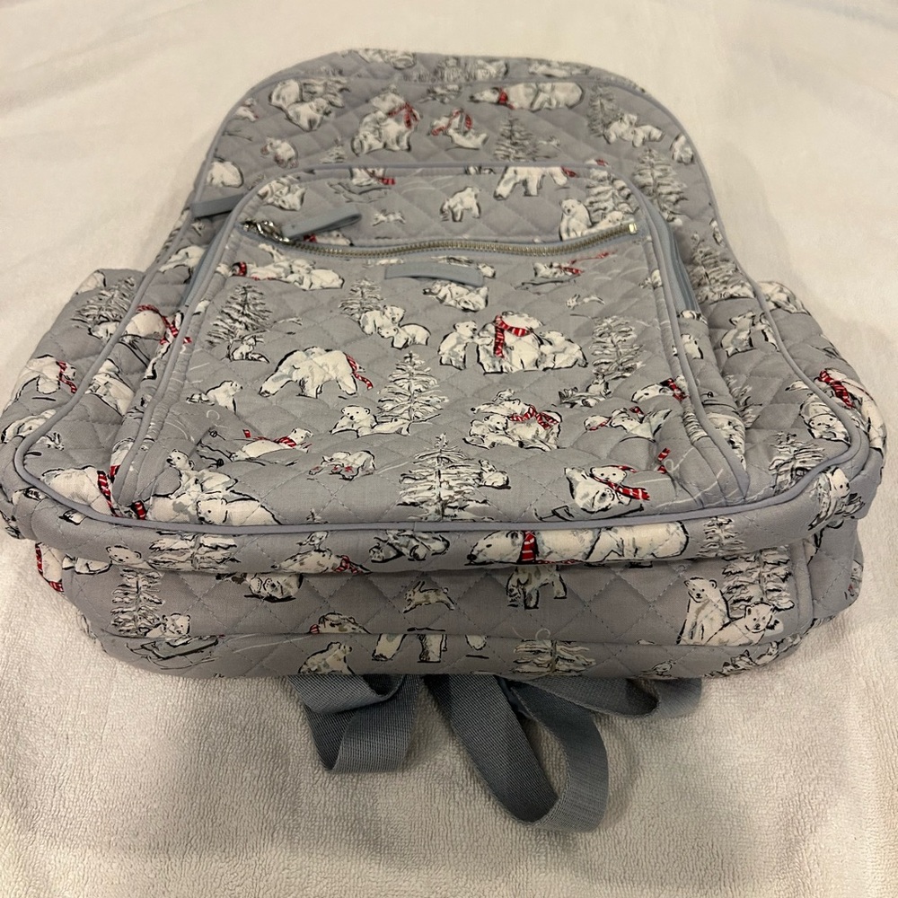 Vera Bradley Gray Backpack with Polar Bear Print